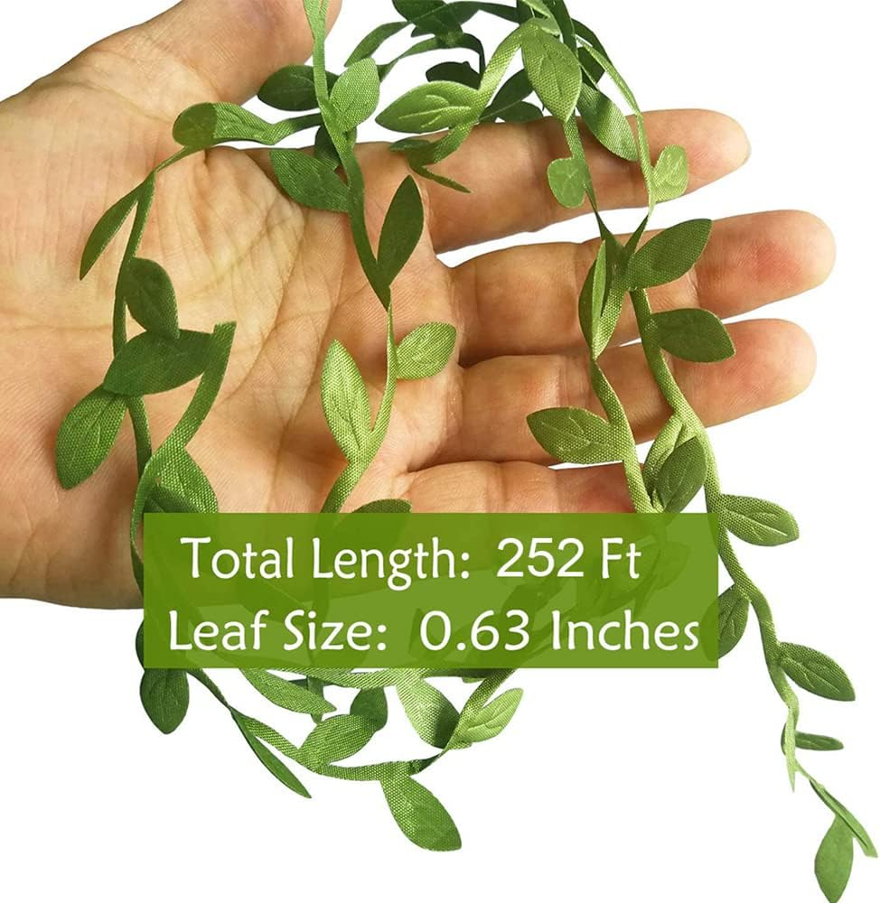 Artificial Greenery Eucalyptus Vine, 252Ft Plants Fake Hanging Green Leaves Jung